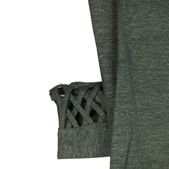 Athleta Chaturanga Capri Leggings Women Small Green Criss Cross Low Rise Yoga - Picture 3 of 12